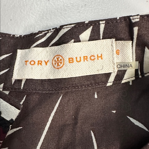 Tory Burch Beach Tunic Brown Palm Fronds Tropical Flamingo Size 6 Sequins - Picture 7 of 12